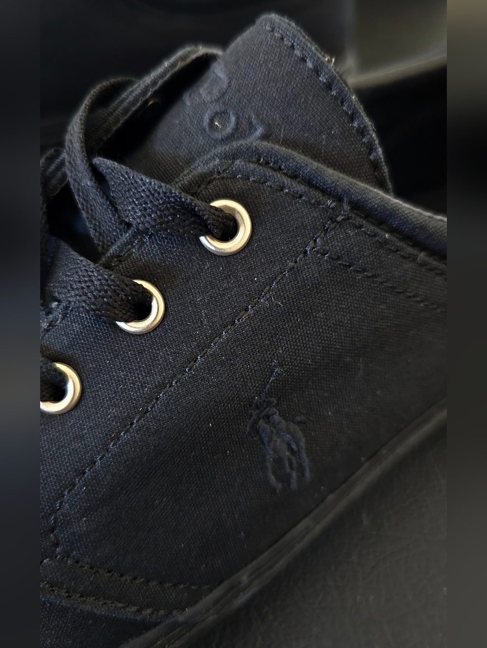 Polo by Ralph Lauren Men's Black Canvas Low-Top Sneakers/Shoes Size 12 NWOB - Picture 5 of 10